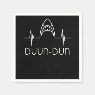 Serviette En Papier Shark Heartbeat Funny Shark   Amateurs de requins