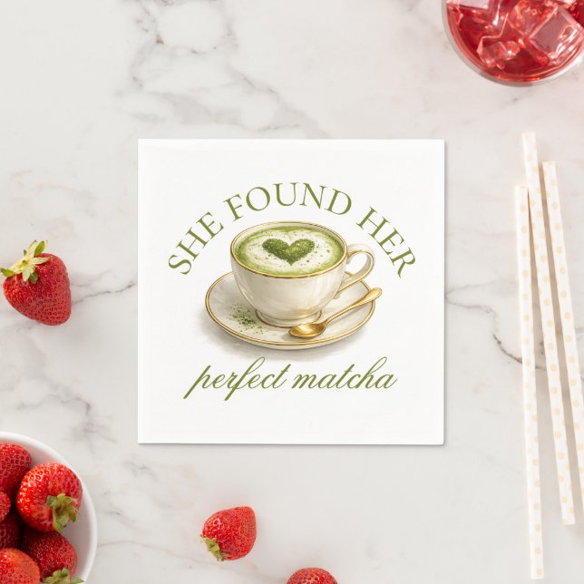 Serviette En Papier She Found Her Perfect Matcha Bridal Shower  (En situation)