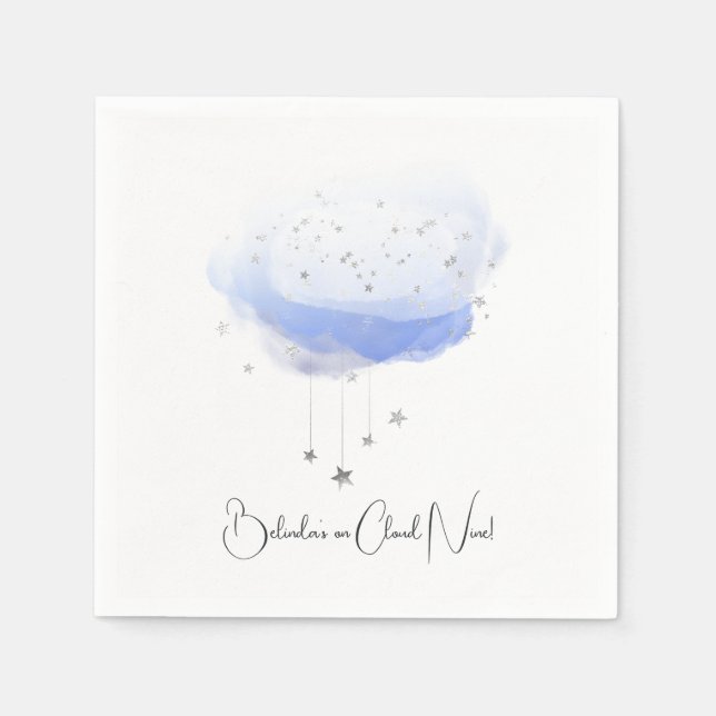 Serviette En Papier She’s on Cloud Nine Bridal Shower (Devant)