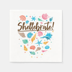 Serviette En Papier Shellebrate Sea Shell célèbre la fête