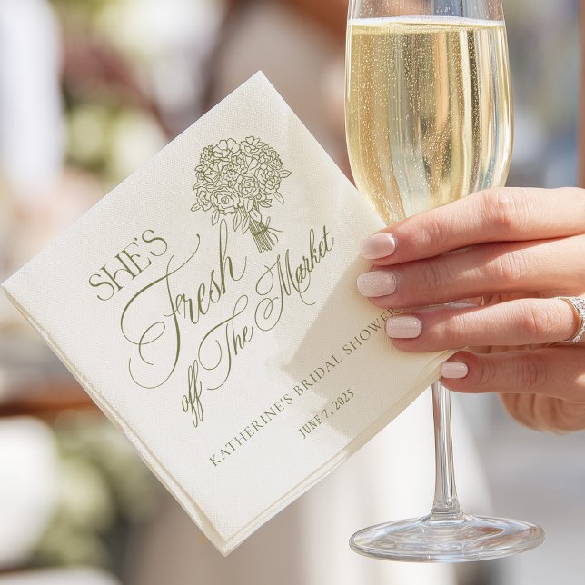 Serviette En Papier She's Off The Market Bridal Paper Napkin (Créateur téléchargé)