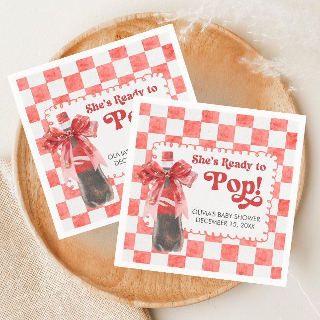 Serviette En Papier She's Ready to Pop Baby Shower (She's Ready to Pop Cola Baby Shower Napkin)
