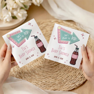 Serviette En Papier She's Ready to POP Diner, Soda Baby Shower Welcome