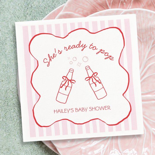 Serviette En Papier She's Ready To Pop Soda Bottle Baby Shower (She's Ready To Pop Soda Bottle Baby Shower Napkins)