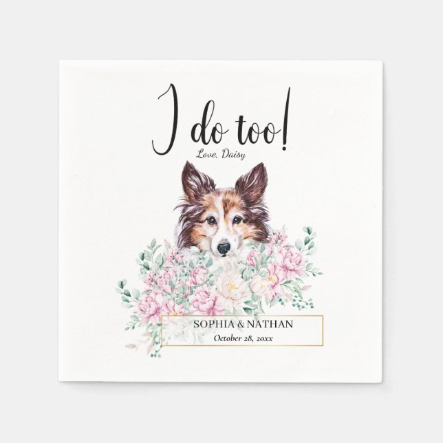 Serviette En Papier Shetland Sheepdog Chien Mariage Cocktail Napkins (Devant)