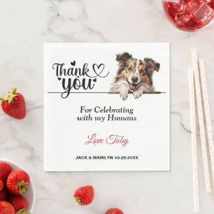 Serviette En Papier Shetland Sheepdog Mariage Merci