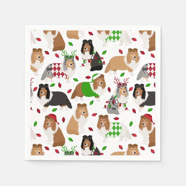 Serviette En Papier Shetland Sheepdog Napkins (Devant)