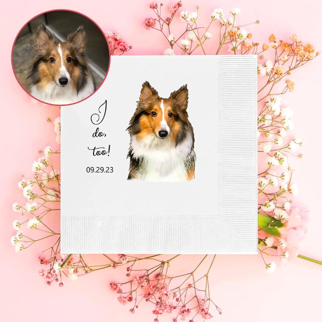 Serviette En Papier Shetland Sheepdog Personnalisé Je fais aussi (Créateur téléchargé)