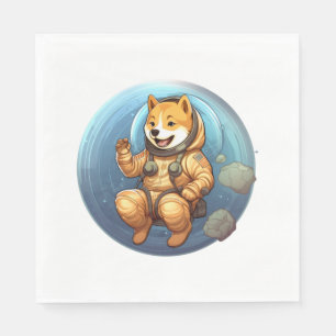 Serviette En Papier Shiba, astronaute spatiale Shiba 9