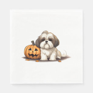 Serviette En Papier Shih Tzu sur le thème de la fête de l'halloween