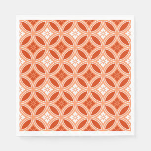 Serviette En Papier Shippo avec le motif de fleur, mandarine