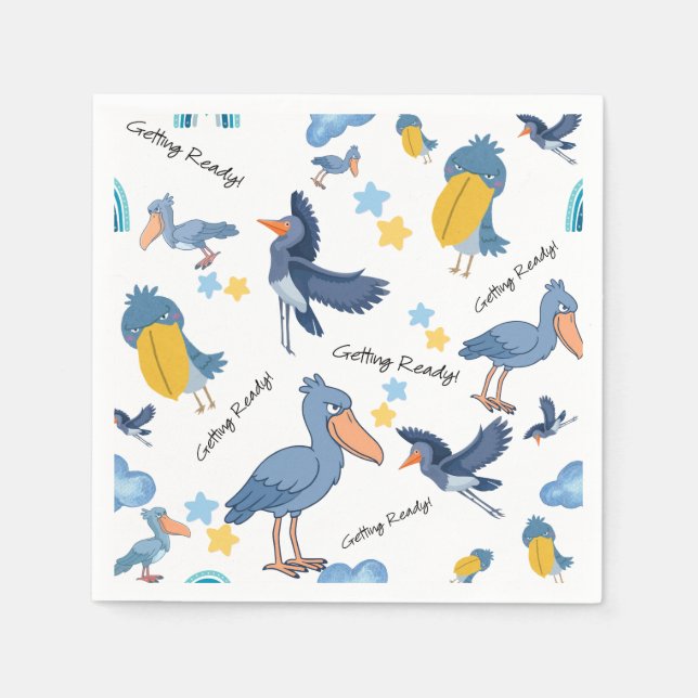Serviette En Papier Shoebill Baby Shower Napkins (Devant)