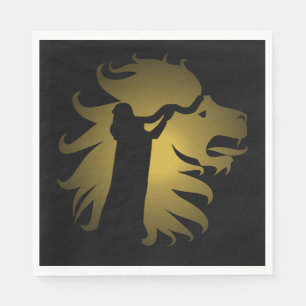 Serviette En Papier Shofar dans le Lion de Juda en Or