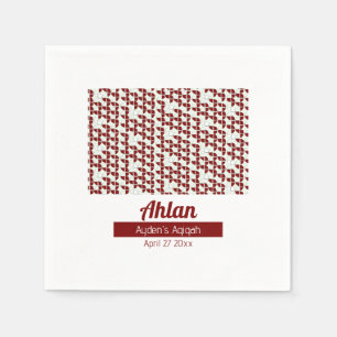 Serviette En Papier SHRIMPLY White Red Motif, Baby shower Aqiqah
