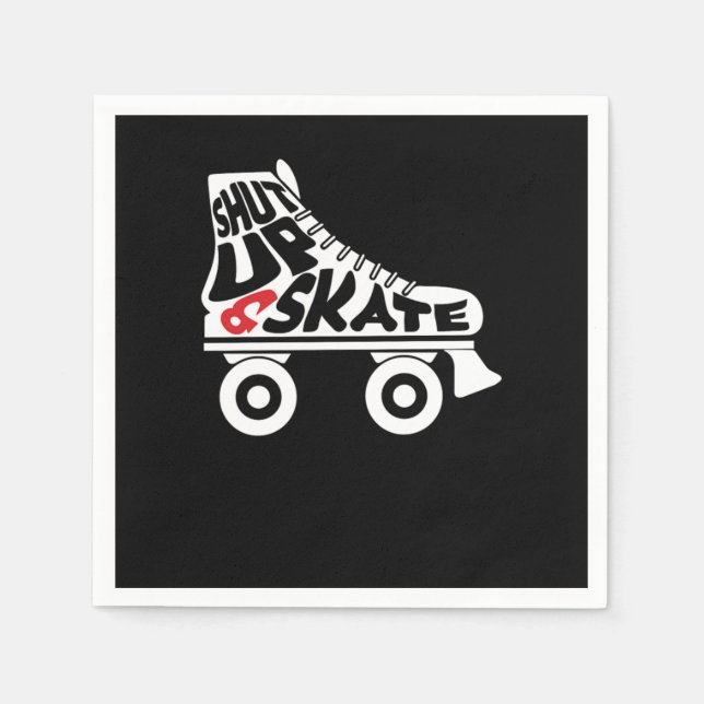 Serviette En Papier Shut up and skate Roller Skates Inline Skating Gif (Devant)