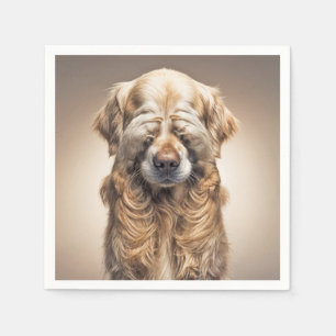 Serviette En Papier Shy Golden Retriever