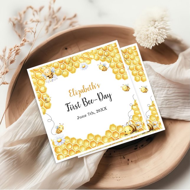 Serviette En Papier Si doux pour l'anniversaire d'abeille (Créateur téléchargé)