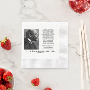 Serviette En Papier "Si— " Poème de Rudyard Kipling