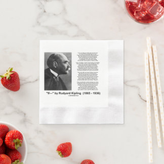 Serviette En Papier "Si— " Poème de Rudyard Kipling