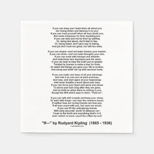 Serviette En Papier Si Poème De Rudyard Kipling (Poème Inspirationne