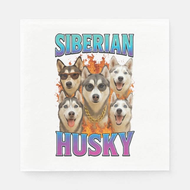 Serviette En Papier Sibérien Husky (Devant)