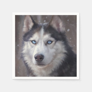 Serviette En Papier Sibérien Husky