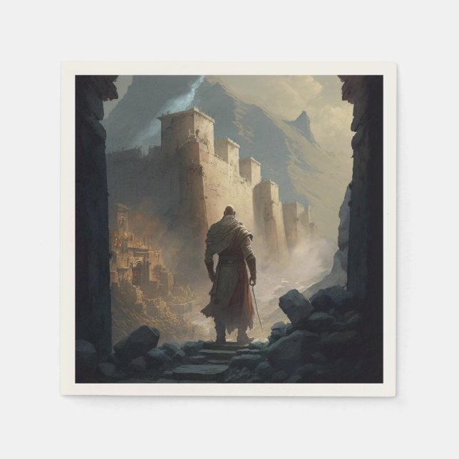 Serviette En Papier Siège de la ville de montagne (Devant)