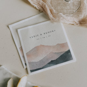 Serviette En Papier Sierra Dusk Mariage coucher de soleil sur une mo