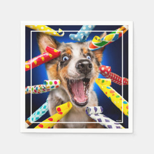 Serviette En Papier Sifflets de fête pour chien heureux