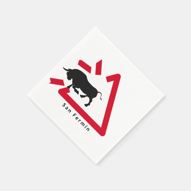 Serviette En Papier Signal d'avertissement pour San Fermin bull run /  (Coin)