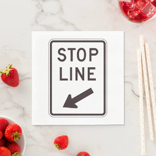 Serviette En Papier Signal routier Stop Line