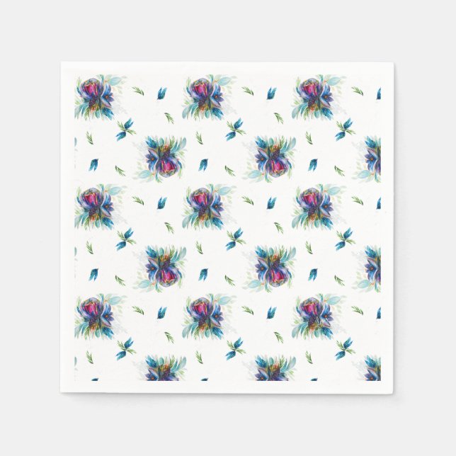 Serviette En Papier Signature florale de la pivoine de Bloomage (Devant)