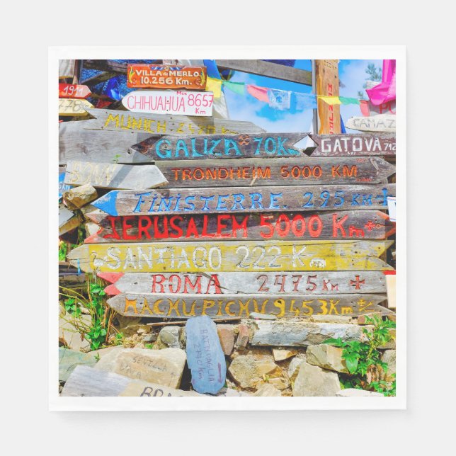 Serviette En Papier Signe de distance (Devant)