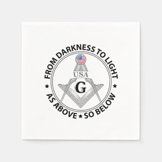 Serviette En Papier Signe de la franc-maçonnerie USA (Devant)