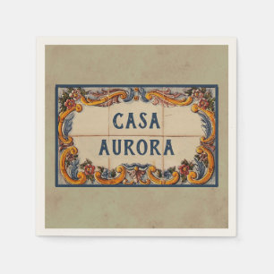 Serviette En Papier Signe espagnol de Chambre (texte personnalisable)