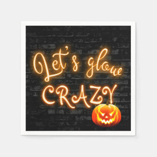 Serviette En Papier Signe lumineux de fête d'Halloween avec Jack-o-lan