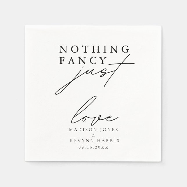 Serviette En Papier SIGNE Mariage Rien De Fancy Just Love (Devant)