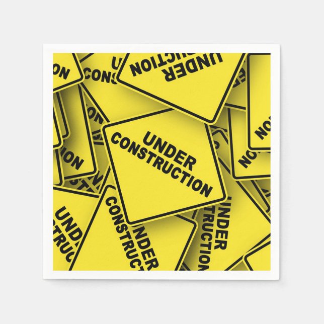 Serviette En Papier Signes de construction en cours (Devant)