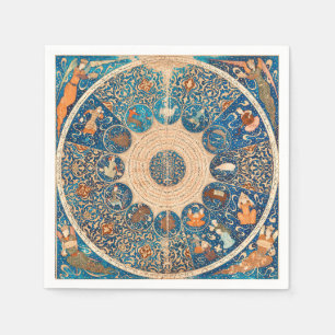 Serviette En Papier Signes zodiaques Carte céleste Vintage