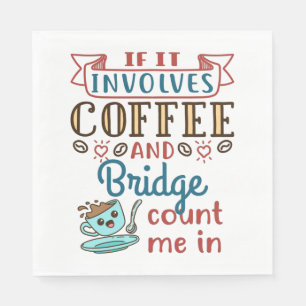 Serviette En Papier S'il s'agit de café et de pont carte mignonne jeu