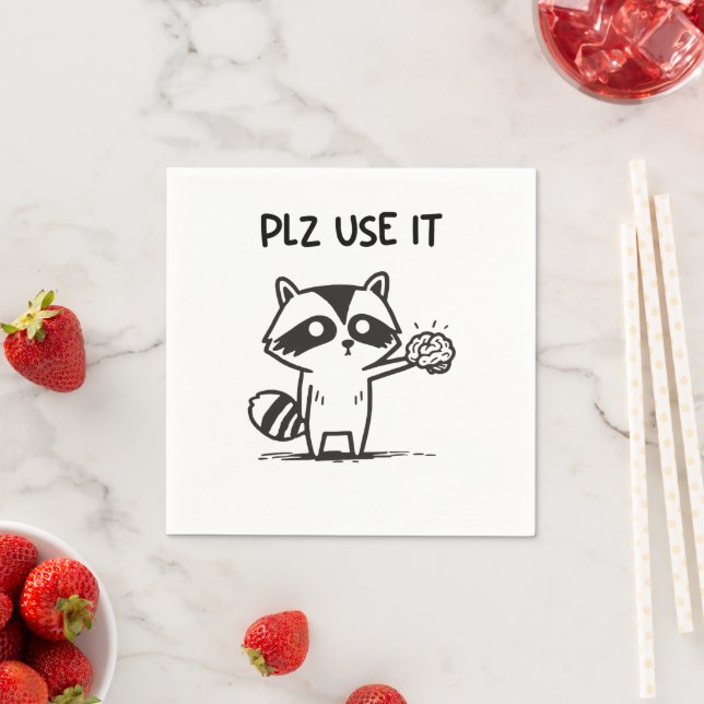 Serviette En Papier S'Il Vous Plaît Utiliser - Funny Racoon Sarcastiqu (En situation)