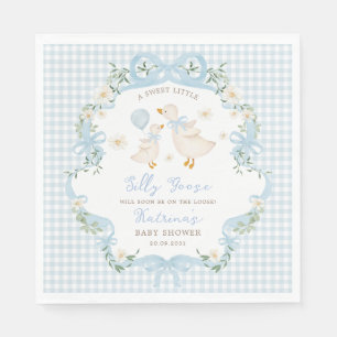 Serviette En Papier Silencieux Bow bleu oie En vichy Baby shower garço