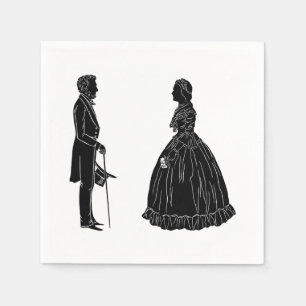 Serviette En Papier silhouette d'abraham lincoln et de mary todd linco