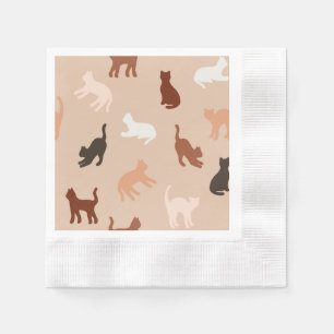Serviette En Papier Silhouette de chat