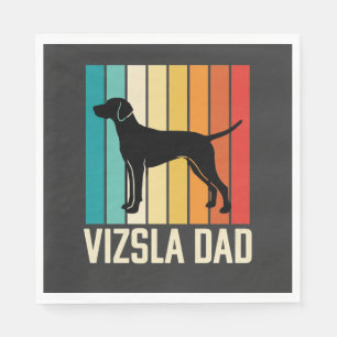 Serviette En Papier Silhouette de chien papa Vizsla rétro