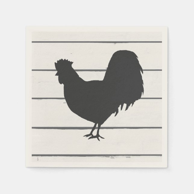 Serviette en papier silhouette de coq pour fête de (Devant)