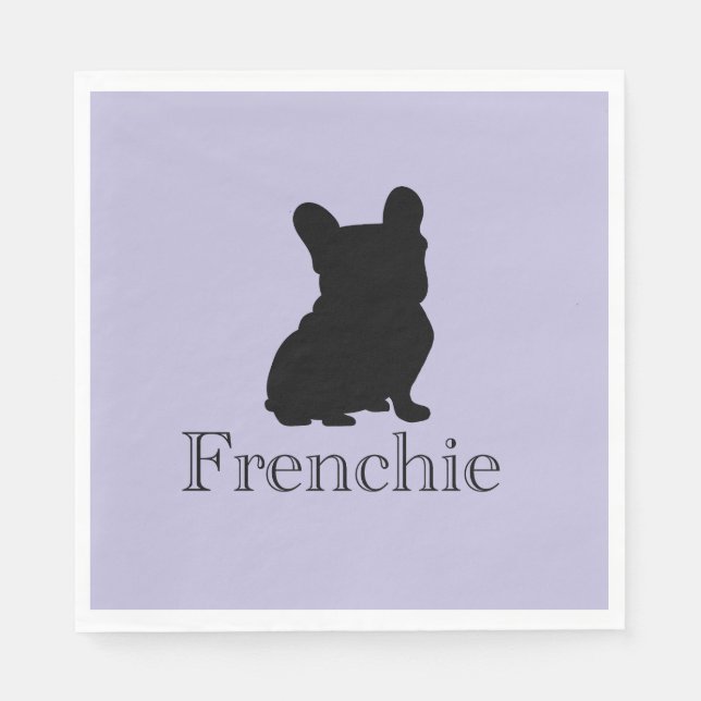 Serviette En Papier silhouette de Frenchie (Devant)
