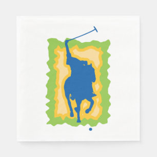 Serviette En Papier Silhouette de joueur de polo Sports équestres mode