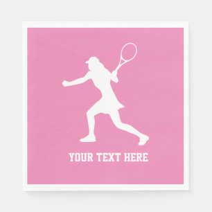 Serviette En Papier Silhouette de joueuse de tennis féminine Fête d'an