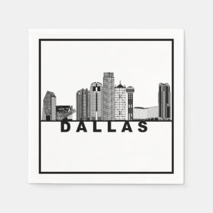 Serviette En Papier Silhouette de la skyline de Dallas